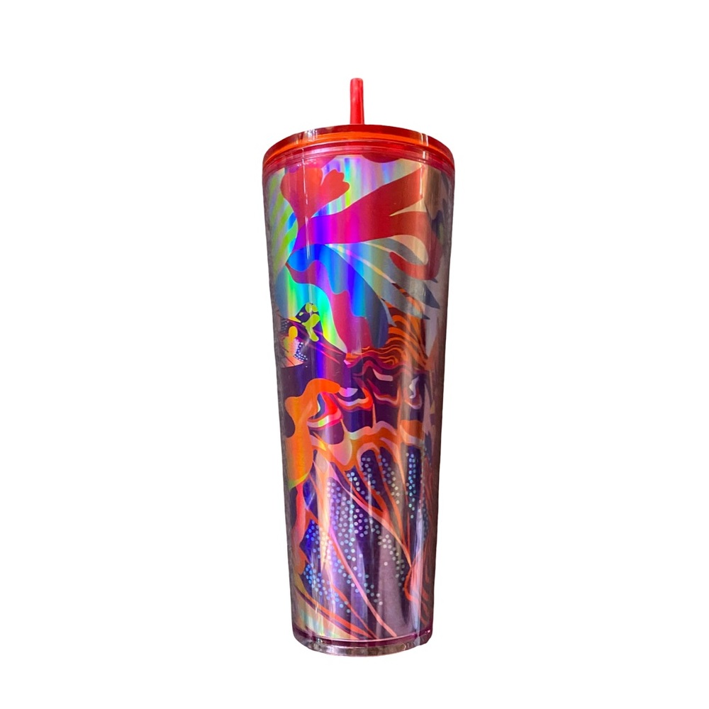 Starbucks 2024 Summer Butterfly 24 Oz. Venti Cold Cup‎ Tumbler W/Plastic Straw